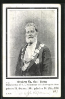 AK Porträt Bürgermeister Carl Lueger Mit Amtskette, Gestorben 10. März 1910  - Politicians & Soldiers