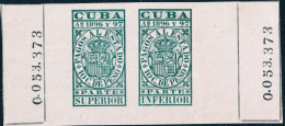 ESPAGNE / ESPANA - COLONIAS (Cuba) 1896/97 "PAGOS AL ESTADO" Fulcher 1162+1174 10c Sello Doble Nuevo** (0.053.373) - Cuba (1874-1898)