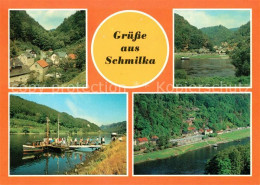 73062284 Schmilka Teilansicht Elbe Anlegestelle Schmilka - Bad Schandau