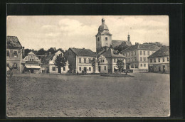 AK Dobrovice, Nàmesti, Marktplatz Mit Kirche  - Tsjechië
