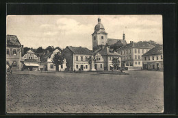 AK Dobrovice, Nàmesti, Marktplatz Mit Kirche  - Tschechische Republik