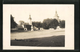 AK Petrovice, Blick Zu Kirchen Und Denkmal  - Czech Republic