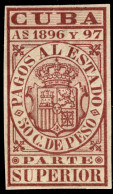 ESPAGNE / ESPANA - COLONIAS (Cuba) 1896/97 "PAGOS AL ESTADO" Fulcher 1164 50c Parte Superior Nuevo* - Cuba (1874-1898)