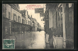 CPA Montargis, Inondations 1910, Inondation, La Rue Dorée  - Montargis
