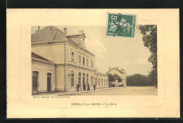 CPA Romilly-sur-Seine, La Gare, Seitenansicht Des La Gare  - Romilly-sur-Seine