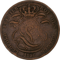 Belgique, Leopold I, 5 Centimes, 1856, Bruxelles, Bronze, TB+, KM:5.1 - 5 Cents