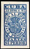 ESPAGNE / ESPANA - COLONIAS (Cuba) 1896/97 "PAGOS AL ESTADO" Fulcher 1166 2P Parte Superior Nuevo* - Kuba (1874-1898)