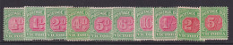 Victoria (Australian States), Scott J15-J24 (SG D11-D20), MLH/HR - Mint Stamps