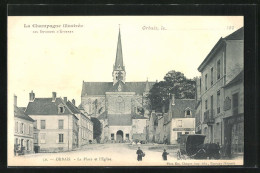 CPA Orbais, La Place Et L`Eglise  - Andere & Zonder Classificatie