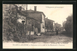 CPA Villers-en-Argonne, Habitations Sur La Route De Ste-Menehould à Passavant  - Sainte-Menehould