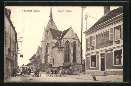 CPA Damery, Place De L`Eglise & Café Du Commerce  - Sonstige & Ohne Zuordnung