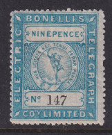 Great Britain, Hiscocks H3, Bonelli's Electric Telegraph Company, MHR (gum Bend) - Fiscales