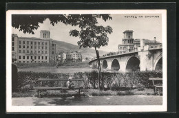 AK Skopje / Ueskueb, Blick Zur Brücke  - Nordmazedonien