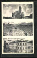 Cartolina Verona, Monumento A Umberta, Arena Interno, Nuovo Palazzo  - Verona