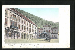 Goldfenster-AK Wildbad, Kurplatz Und Königl. Badhotel Mit Leuchtenden Fenstern  - Other & Unclassified