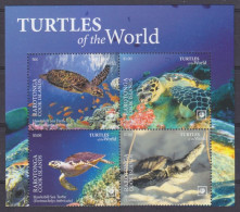 2020 Cook Islands - Rarotonga 128-131VB+Tab Reptiles - Turtles 20,00 € - Tortues