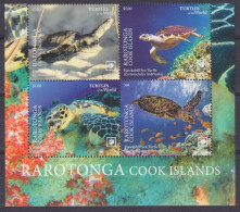 2020 Cook Islands - Rarotonga 128-131VB+Tab Reptiles - Turtles 20,00 € - Schildpadden