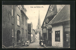 AK Werther I. W., Strassenpartie Mit Blick Zur Kirche  - Sonstige & Ohne Zuordnung