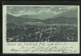 Mondschein-Lithographie Innsbruck, Teilansicht Nach Süden  - Sonstige & Ohne Zuordnung