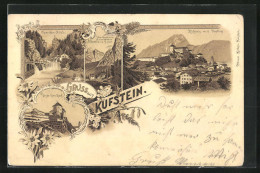 Lithographie Kufstein, Unterkunftshaus Hinterbärnbad, Sparchen-Mühle, Vsete Geroldseck  - Otros & Sin Clasificación