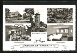 AK Loffenau Im Schwarzwald, Höhengasthaus Teufelsmühle, Innenansichten Schwarzwaldstube Und Fremdenzimmer  - Autres & Non Classés