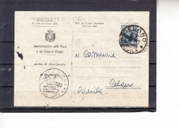 ITALIA  1947 - Avviso Ricevimento Postale Da Celano Per Pizzoli - 1946-60: Storia Postale