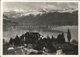 11624954 Gunten Panorama Mit Thunersee Und Alpen Park-Hotel Gunten - Sonstige & Ohne Zuordnung