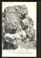 AK Oberstdorf I. Allgäu, Bergsteigen Am Heilbronnerweg, Die Leiter Am Steinschartenkopf  - Mountaineering, Alpinism