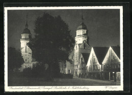 AK Freudenstadt, Blick Auf Evang. Stadtkirche Bei Nacht  - Freudenstadt