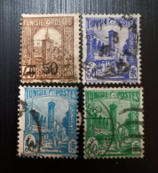 Tunisie 1928  Previous Stamps Surcharged-Grande Mosquée De Tunis & 1931 -1945 Mosquée Halfaouine - Used Stamps