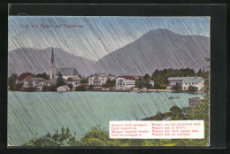 Regen-AK Egern Am Tegernsee, Ortspanorama Bei Regen  - Autres & Non Classés