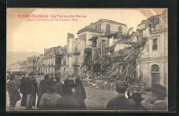 Cartolina Reggio Calabria, Via Plutino Alla Marina Dopo Il Terremoto 1908  - Reggio Calabria