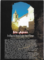 SAINTE AGNES ALPES MARITIMES - EGLISE, LE VILLAGE DU LITTORAL LE PLUS HAUT D EUROPS, EDITION PHOTOGUY ROQUEFORT LES PINS - Sonstige & Ohne Zuordnung