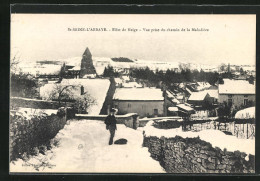 CPA St-Seine-l`Abbaye, Effet De Neige, Vue Prise Du Chemin De La Maladière  - Altri & Non Classificati