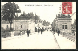 CPA Auxonne, L`Entrée, Les Canons  - Auxonne