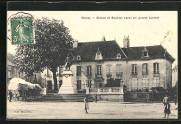 CPA Nolay, Statue Et Maison Natal Du Grand Carnot  - Autres & Non Classés