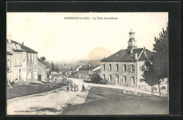 CPA Montigny-le-Roi, La Voie Descendante, Des Enfants Auf Der Strasse  - Montigny Le Roi