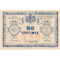 France, Rouen, 50 Centimes, 1916, Chambre De Commerce, SUP, Pirot:110-18 - Camera Di Commercio