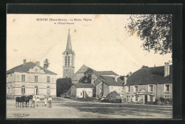CPA Hortes, La Mairie, L`Eglise  - Other & Unclassified