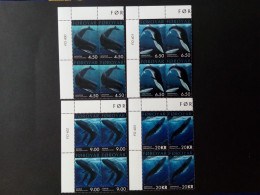 FÄRÖER MI-NR. 408-411 POSTFRISCH(MINT) 4er BLOCK NATURSCHUTZ WALE 2001 POTTWAL FINNWAL BLAUWAL SEIWAL - Féroé (Iles)