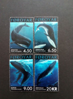 FÄRÖER MI-NR. 408-411 POSTFRISCH(MINT) NATURSCHUTZ WALE 2001 POTTWAL FINNWAL BLAUWAL SEIWAL - Isole Faroer