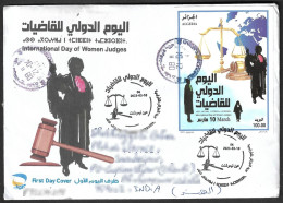 Algeria 2023 To India,International Day Of Women Judge,Justice,Fair,Law,Honour, Equality,FDC+Brochure (**) - Algérie (1962-...)