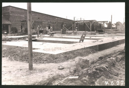 Fotografie Ansicht Götzau, Bauarbeiter Beim Hausbau, Baustelle 1927  - Lieux