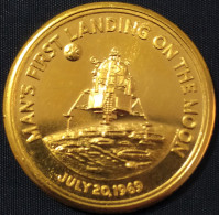 1969 MOON LANDING Gilded Metal Piece, See Imgs. For Cond., Nice, Bargain Priced - Mexiko