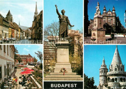 73049812 Budapest Strassenpartie Terrasse Petofi Denkmal Schloss Kirche Budapest - Hungary