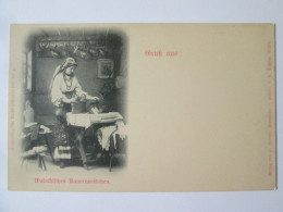 Romania:La Paysanne Valaque Carte Pos.vers 1900 Emmision Orăștie/The Wallachian Peasant Woman Un.pos.1900s Issue Orăștie - Romania