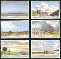 6 Sammelbilder Liebig, Serie Nr.: 1281, Wolken, Stratus, Nimbus, Cumulo, Cirro-Cumulus  - Liebig