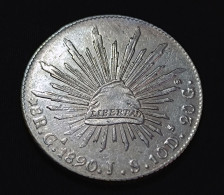 MEXICO 1890 8 REALES Silver Coin, Guadalajara Mint JS - See Imgs., Nice, Scarce - Mexique