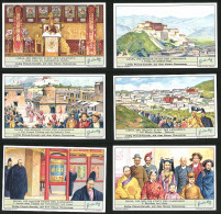 6 Sammelbilder Liebig, Serie Nr.: 1320, Lhasa, Die Heilige Stadt Des Lamaismus, Bewohner, Tempel, Kloster, Pilgerzug  - Liebig