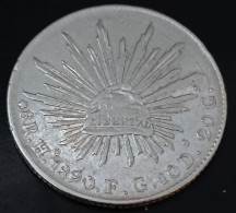 MEXICO 1890 8 REALES Silver Coin, Hermosillo Mint FG - See Imgs., Nice, Scarce - México